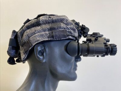 SOF Cap for BNVD PVS-14 image of right side with BNVD fitted on mannequin